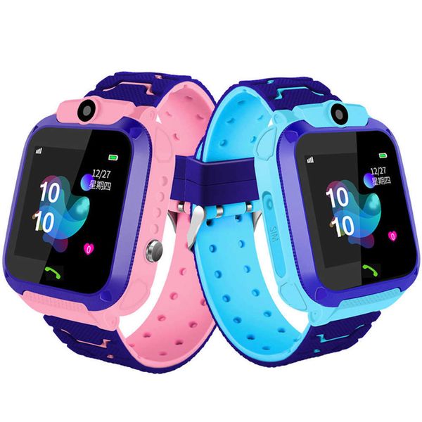 

children's q12 new telephone smart phone positioning watch waterproof student, Blue