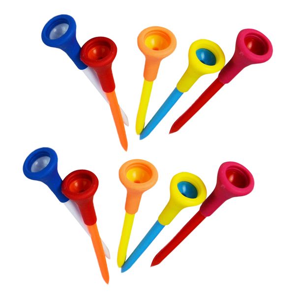 

10 pieces rubber cushion golf tees set random color reduce hit impact