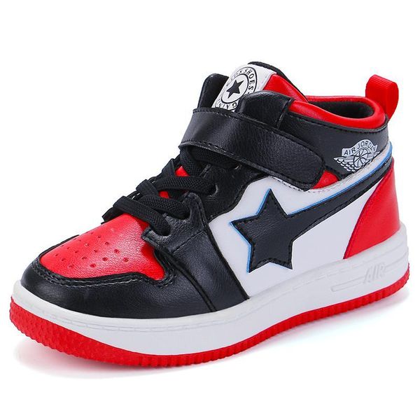 

autumn high-stars decorative children's outdoor fashion sneakwers pink girls running shoes boys q1116, Black;red