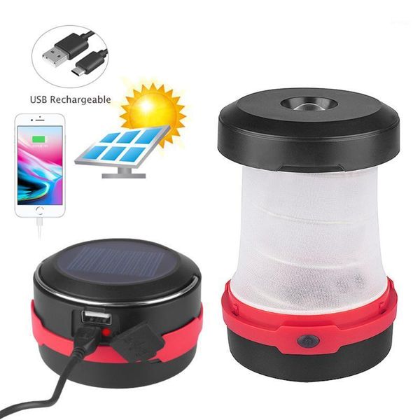 

portable lanterns solar mini camping lights 3w led lantern tents lamp 3 modes outdoor hiking night hanging usb rechargeable1