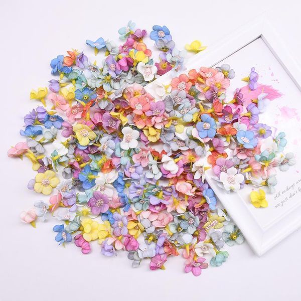 

100pcs mini silk artificial daisy flower head wedding decoration diy wreath gift box craft fake flower home party decor1