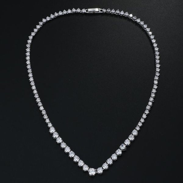 

gmgyq fashion circular zircon necklace transparent crystal wedding dress banquet accessories ladies honey 's jewelry, Silver