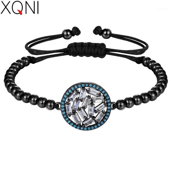 Bracelets de charme xqni linda pulseira Big redonda pequena cordão de fita 15-24cm Corrente de corda ajustável para fêmea gif de jóias de luxo de zircão cúbico