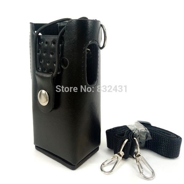 

walkie talkie leather protective sleeve hard holster shoulder bag case for motorola gp3688 cp200 cp040 cp140 two way radio