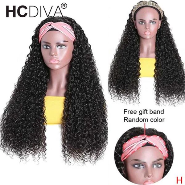 

lace wigs middle part wig kinky curly brazilian remy human hair for black women 12--28inch handband 150% u clip in, Black;brown