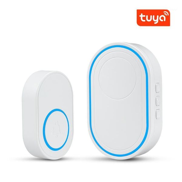 

doorbells tuya wifi smart wireless doorbell welcome visitor support home security burglar alarm system led light 58 ring songs1
