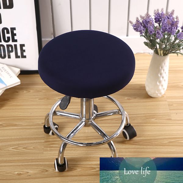 Cadeira cor sólida Round Cover Cadeira Coberta Elastic Seat Cover Início Chair Slipcover Round Bar Stool Impresso Floral