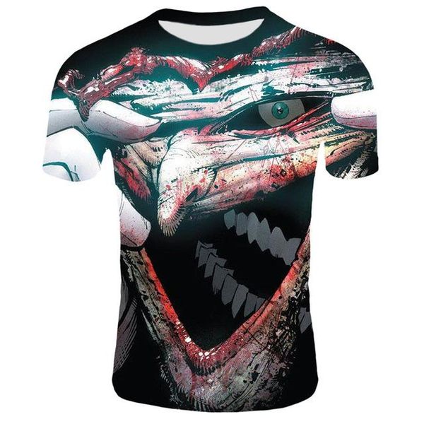 

summet horror movie it clown cool man joker male 3d print shirts harajuku hentai plus size men clothing