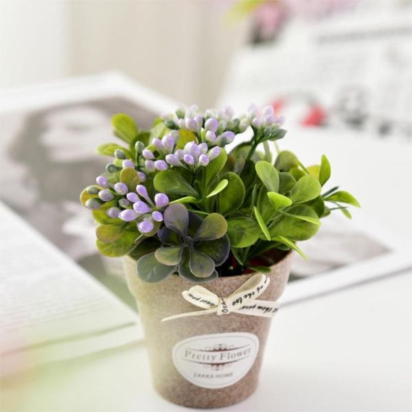 

fake rose flowers with plastic vase bonsai set artificial flowers bouquet for living room garden decoration farmhouse decor1