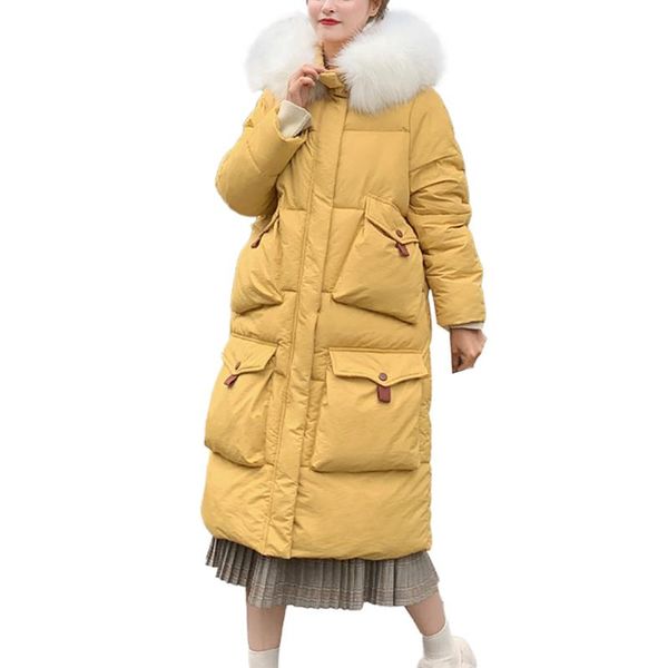 

winter warm women's coats hooded thick warm fashion loose coat pocket jacket long overcoatnew design winter coat women's jacket, Black