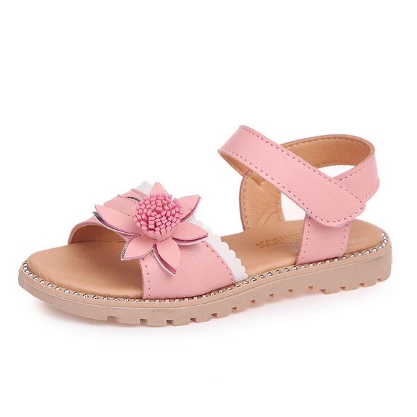

2020 new style girls sandals flower style children's clothing summer moccasins girls bandage sandals, Black;red