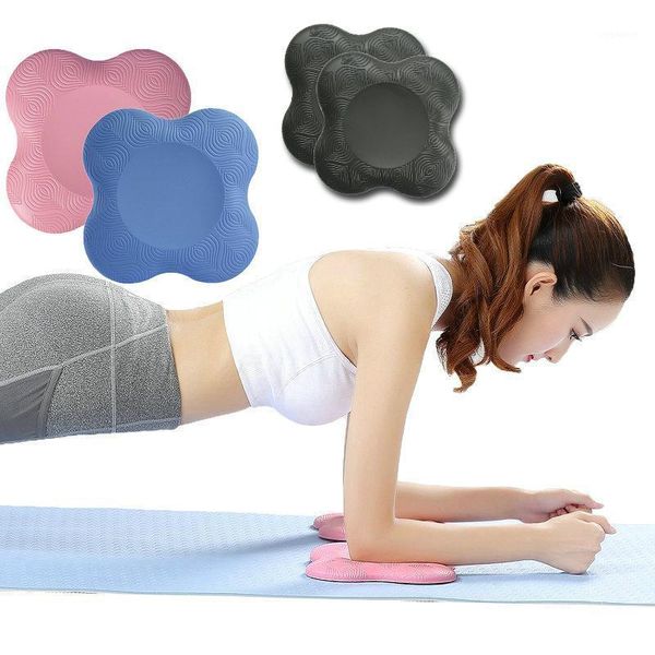 

elbow & knee pads 2pcs soft thicken yoga pad non-slip elbows hands wrist support for pilates plank exercise protective cushion1, Black;gray