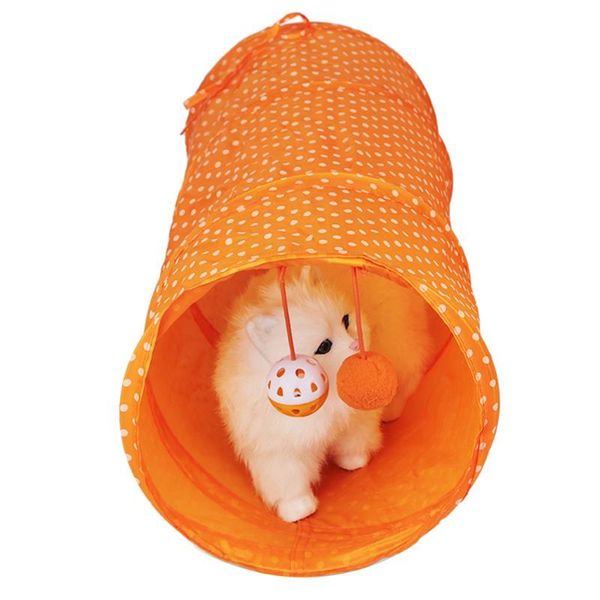 

cat toys pet tunnel collapsible entainment funny playing toy tube with hanging bell for kittens