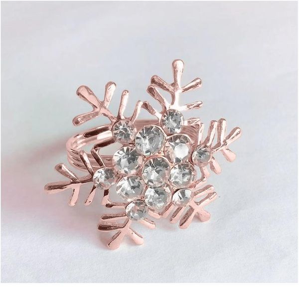 

6/12pcs christmas glitter diamond napkin rings snowflake napkin buckles serviette holder for party banquet l dinn qyllhu