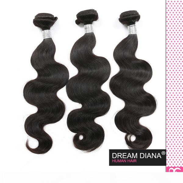 

brazilian body wave 3 bundles hair extension 7a grade brazilian virgin hair body wave remy human hair, Black