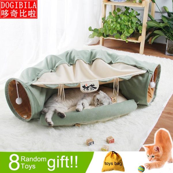 

collapsible removeable cat tunnel tube pet interactive play toys sound paper ring bell for cat ferrets puppy