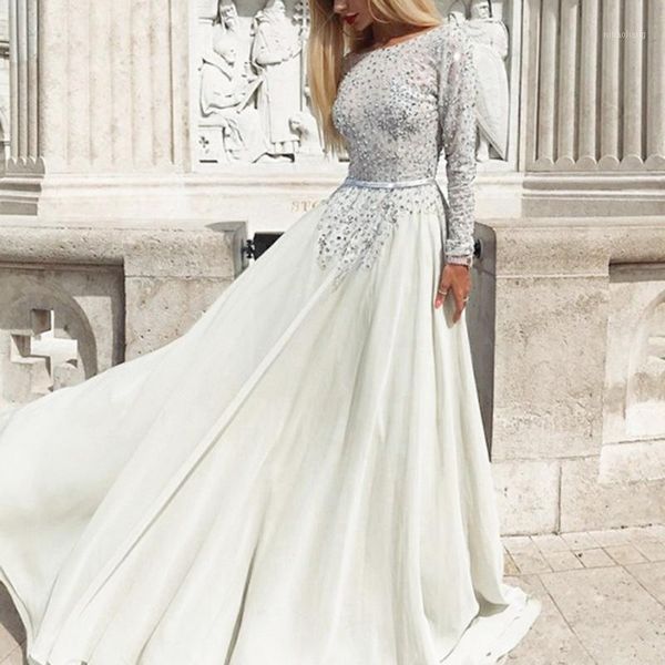

women elegant long maxi dress for wedding party women's solid color long sleeve backless sling sequin full dress#g41, Black;gray