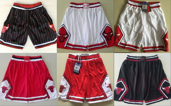 

Chicago Bulls Men Authentic Shorts Breathable Pants NBA Classic Shorts, Black