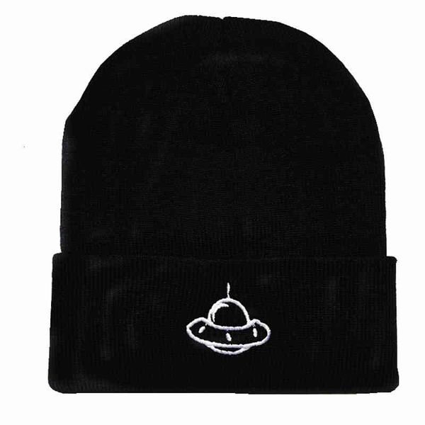 

hats caps knitted men's winter ufo embroidered wool black cover cold, Blue;gray