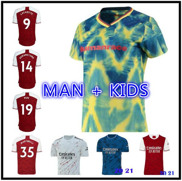 

gunners soccer jersey 2020 2021 pepe saka tierney nicolas ceballos guendouzi sokratis 20 21 football shirt men + kids kit, Black;yellow