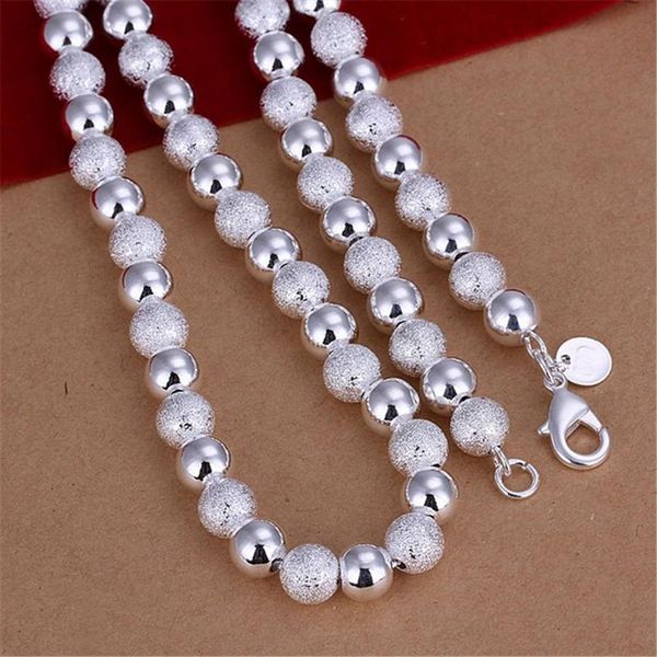 

silver color noble luxury refined elegant 8m sand light bead necklace fashion selling silver jewelry h sqcnsg