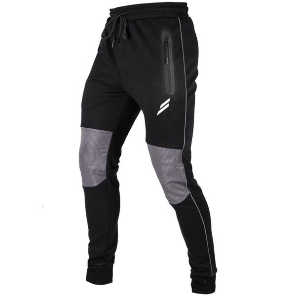 

fitness new brother men's running muscle outdoor training fashion brand splicing pants, Black