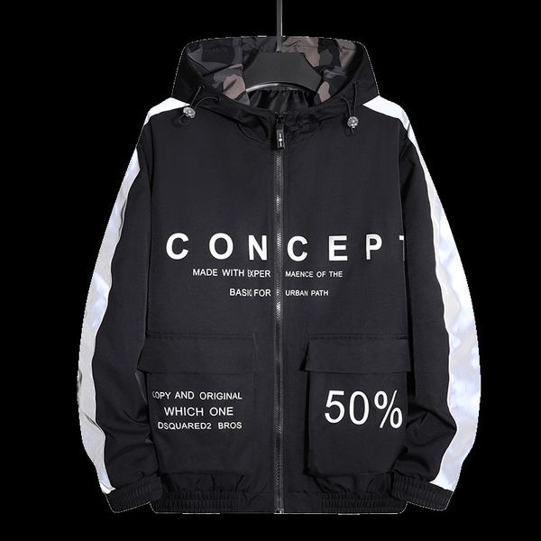 

2021 new in the open, dark, green autumn winter wind-proof man's oversize 6xl 7xl 8xl jacket fashion clothes 2iqm, Black;brown