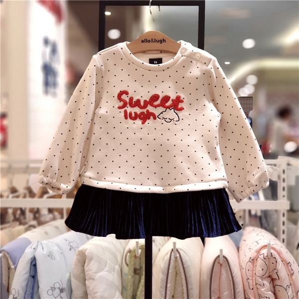 

55pwg allolugh coat lu korean style 2019 winter women's treasure long color stitching a t-shirt t-shirt contrast sleeve velvet sweet, Black;gray