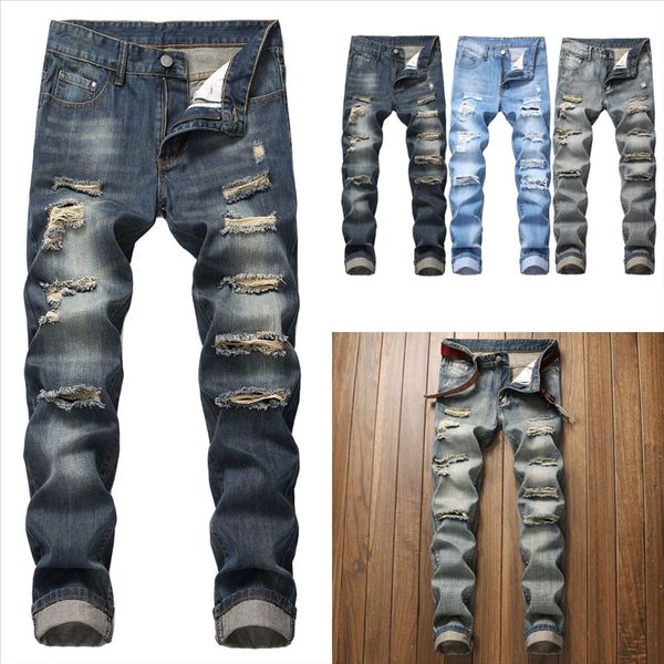 

qt0fq mens skinny jeans hole man jeans di super skinny jeans men gym sports waist denim plus elastic stretch big pants, Black