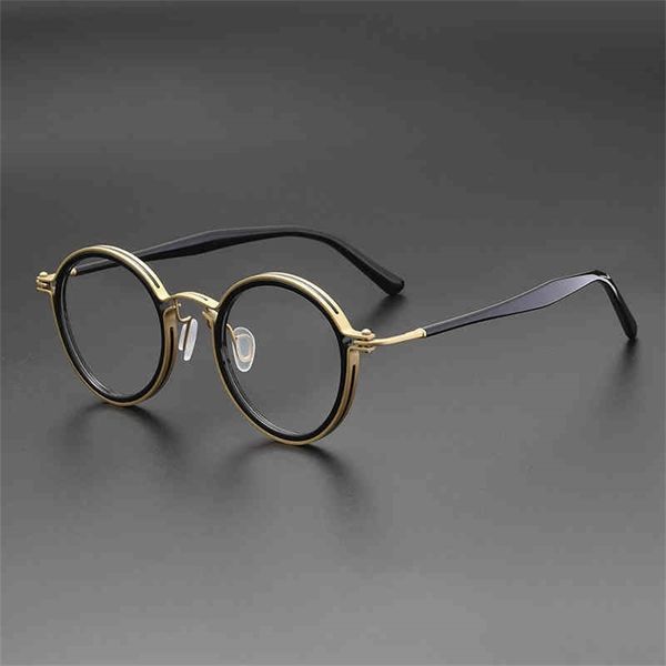 

70% off clearance online xu zheng's same ultra light pure titanium spectacle frame men's myopia designer's handmade plate rou, White;black