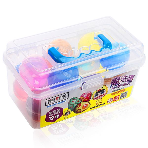 

duckey anti-bacterial customization fluffy stretchy slime non-toxic egg shape 12 colors for kids