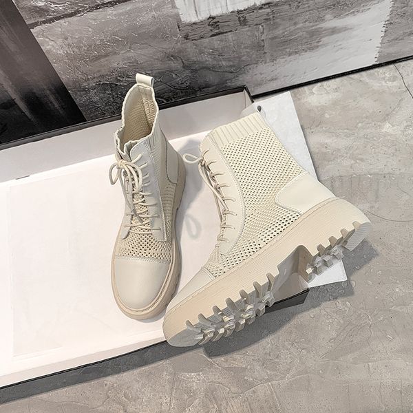 

2021 new sandals martin spring and thin summer short knitted women's boots cnmi, Black