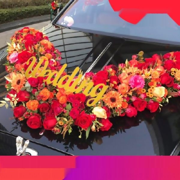 

6lqrt props decoration supplies acrylic love rose car decoration plug-in wedding bouquet plate and flower layout props yqibv