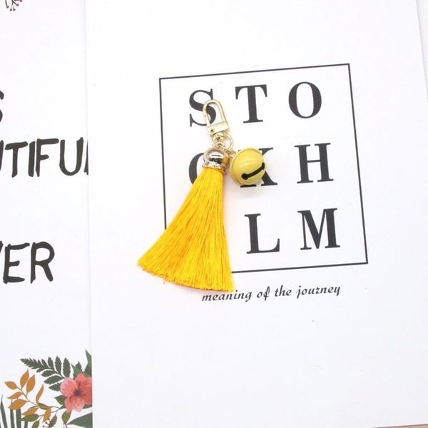 

2pcs new style mini bell key chain tassel diy garments bag decor supplies jewelry key ring phone case car pendants arts h wmtdmn