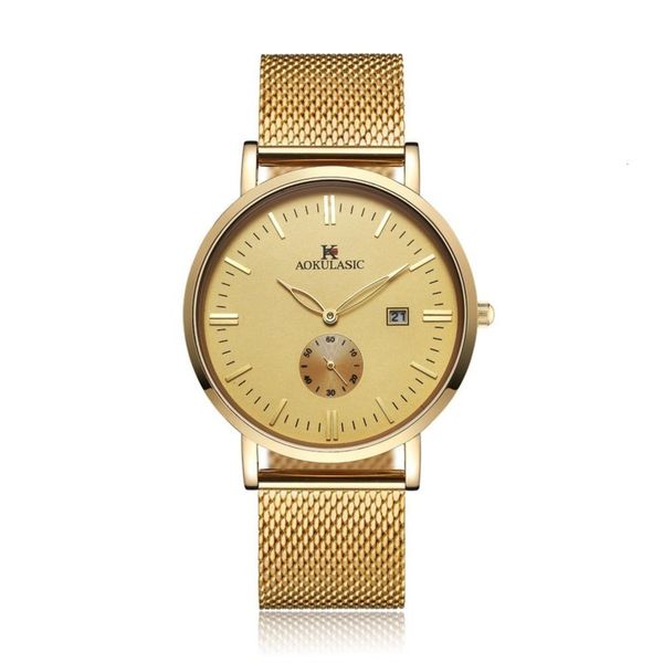 

aokulasic mechanical watch steel automatic mechanical belt men's watch4q01, Slivery;brown