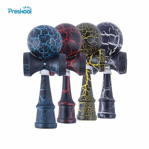 

attractive kendama 18.5 cm funny japanese traditional wood toy kendamas ball colorful pu paint wooden toys y200428