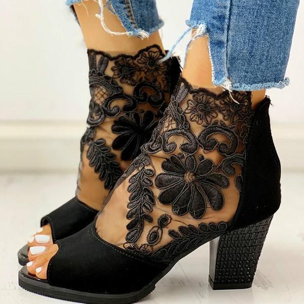 

women high heels peep toe casual sandals femme shoes zippers fashion square heel party wedding ladies pumps sandals, Black