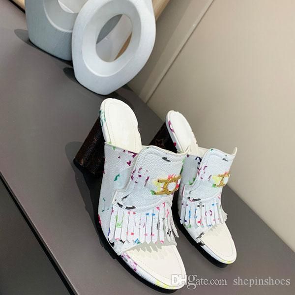 

new fashion luxury women's tassel slippers superstar printing leather flat sandals women classic casual shoes beach slippers, Black