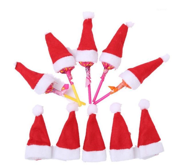 

mini santa claus hats for lollipop christmas party holiday lollypop er wine bottle doll decor cap tableware cover gift1