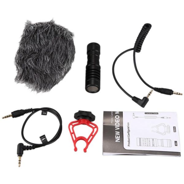 

microphone metal video mic 3.5mm plug with mount for canon nikon sony dslr camera and smartphone