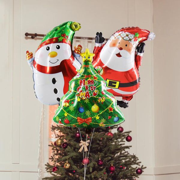 

party decoration santa claus,christmas tree,snowman merry christmas aluminum foil balloon creativity gifts toys year decorations