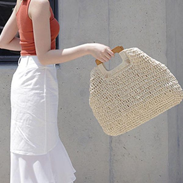 

women round straw beach bag vintage handmade woven shoulder bag circle rattan bags bohemian summer vacation casual bags15