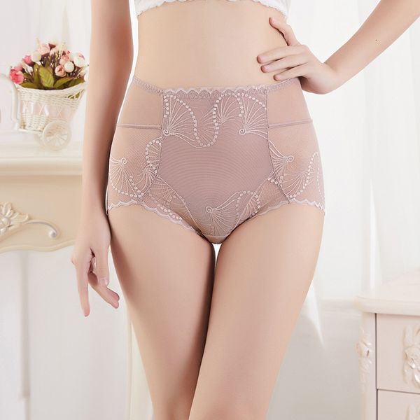 

spring and autumn new style high waist underwear fast drying traceless belly lift hip lace women's triangle pants, Black;pink