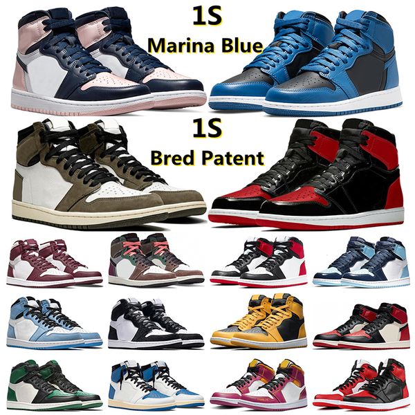 

jorden1s basketball shoes jordam 1 for men women atmosphere marina blue bred patent dark mocha bordeaux chichago mens trainers sports sneake
