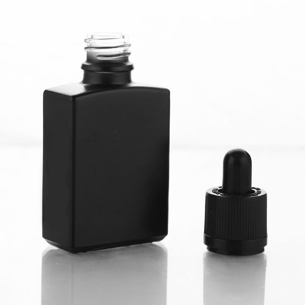 2021 10 x 30ml Bottiglie quadrate portatili in fiala di profumo in vetro bianco nero con contenitore cosmetico per profumo di olio essenziale contagocce