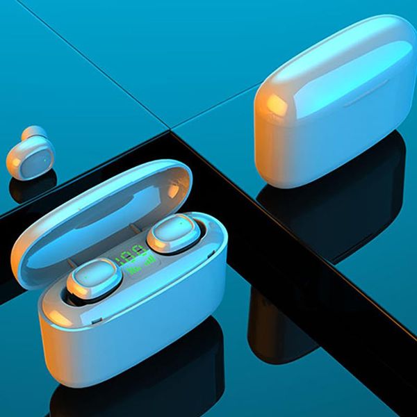 

gs5 tws bluetooth wireless earphone hd microphone headphone led digital display waterproof touch headset 3500 mah charging case