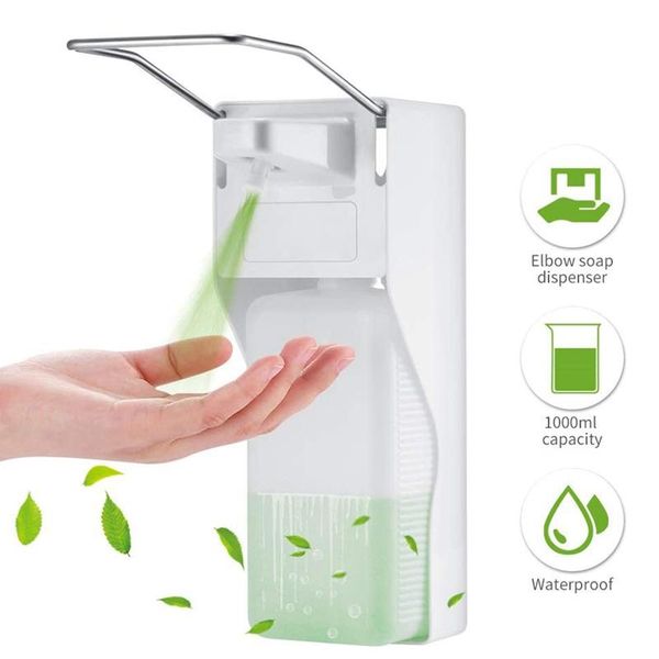 

1000ml elbow press soap dispenser disinfectant spray dispenser wall-mounted soap pumps for home school l hosp