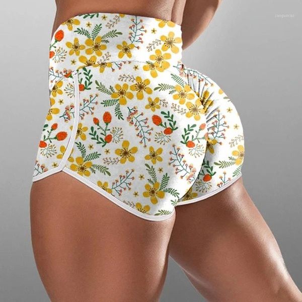 

yoga outfits summer shorts women ladies'printed high-waist hip stretch underpants running fitness mallas cortas mujer1, White;red