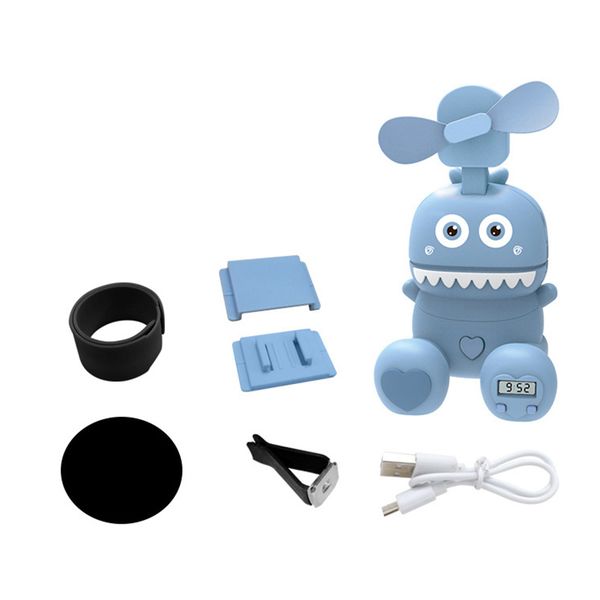 

portable cartoon watch usb fan phone holder set