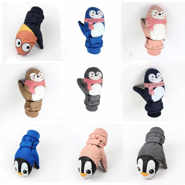

skiing glovers shark cartoon glover thick mitten children crace winter warm mittens outdoor sport cycling waterpoof supply dhc3189